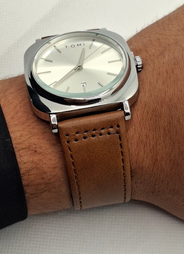 Tomi master copy Leather Strap Watch for Men